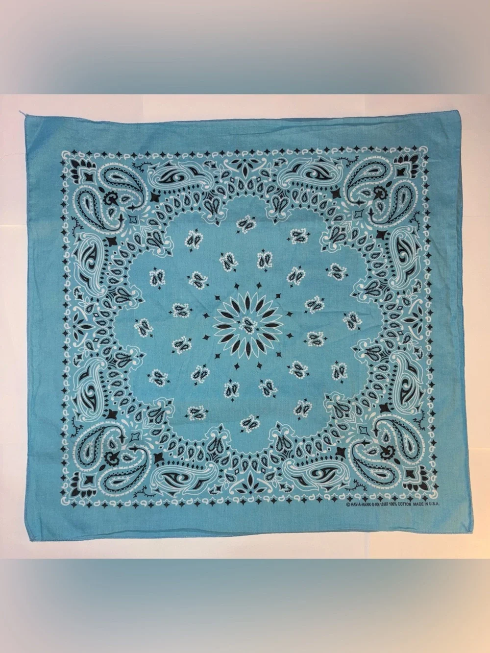 Hav-A-Hank Classic Light Blue Paisley Bandana